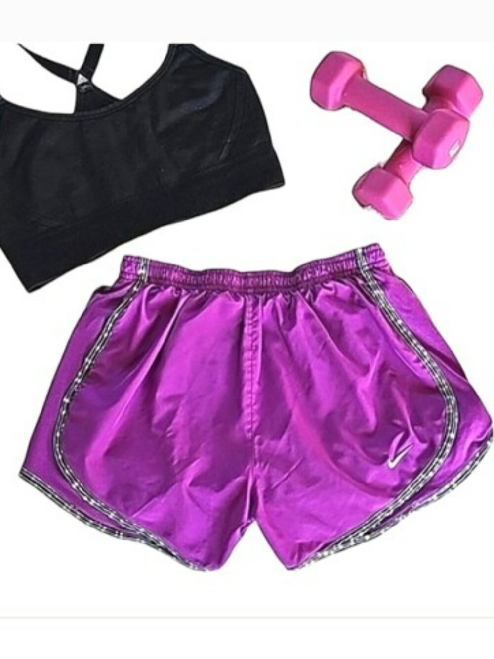 Nike Women's Running Shorts Size XS Dri Fit Purple Mesh Activewear Pull On Gym